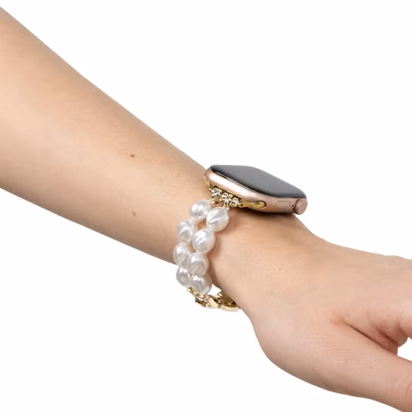 iDeal of Sweden Beaded Watch Band Apple Watch | 38/40/41/42 mm - Classy White Pearl