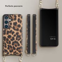 Selencia Nova Backcover met koord en pashouder Samsung Galaxy S24  - Leopard