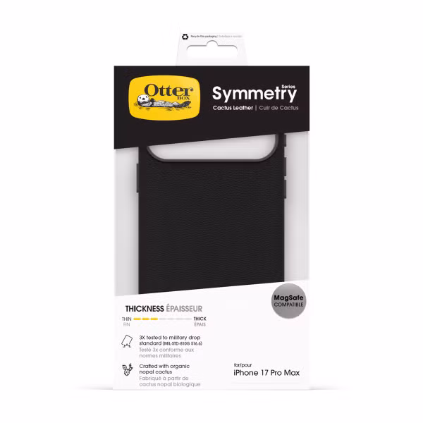 OtterBox Symmetry Cactus leren Backcover met MagSafe Apple iPhone 17 Pro Max - Noir Ash