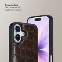 Selencia Nova Croco Phone Case with Cord and Card Holder Apple iPhone 17 - Choco Brown