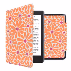 imoshion Design Slim Hard Case Sleepcover Kobo Nia - Orange Flowers Connect