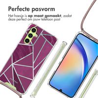 imoshion Design hoesje met koord Samsung Galaxy A34 (5G) - Bordeaux Graphic