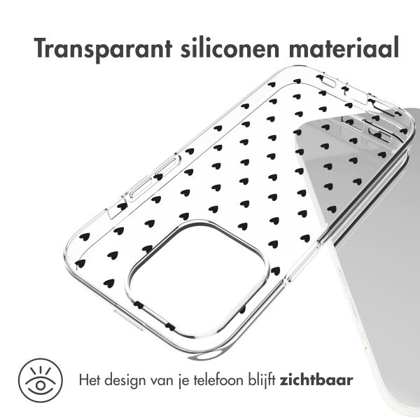 imoshion Design hoesje iPhone 14 Pro - Hartjes - Zwart