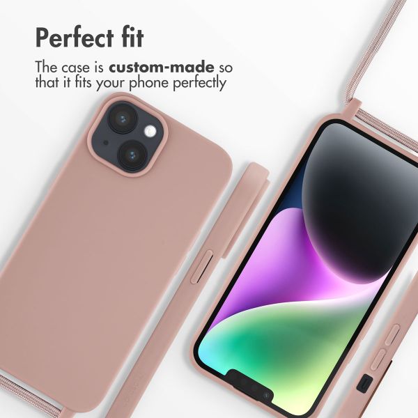 imoshion Silicone Case with Strap Apple iPhone 14 - Sand Pink