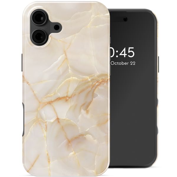 Selencia Vivid Tough Backcover met MagSafe Apple iPhone 16 - Golden Beige Marble