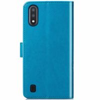 Klavertje Bloemen Bookcase Samsung Galaxy A01 - Turquoise
