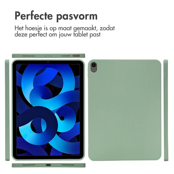 Accezz Liquid Silicone Backcover met penhouder Apple iPad Air 11 inch (2025) M3 / (2024) M2 / Air 5 (2022) / Air 4 (2020) - Lichtgroen