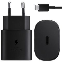Samsung Originele USB-C naar USB-C kabel - 1.8 meter - 25 Watt + Originele Fast Charging Adapter USB-C Oplader - 25 Watt - Zwart