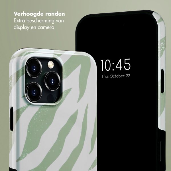 Selencia Vivid Backcover met MagSafe Apple iPhone 16 Pro Max - Colorful Zebra Sage Green