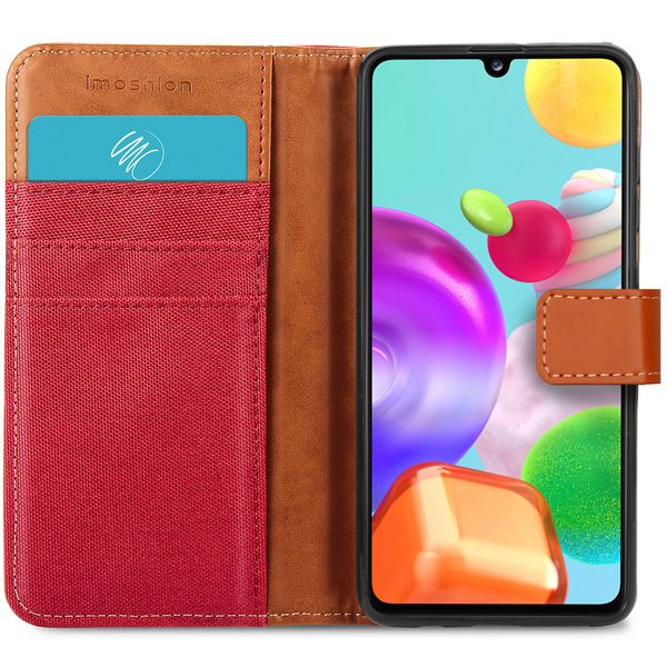 imoshion Luxe Canvas Bookcase Samsung Galaxy A41 - Rood