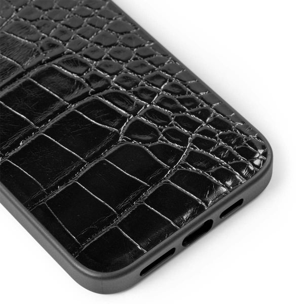 iDeal of Sweden Vegan Leather Backcover iPhone 15 Pro Max - Black Croco