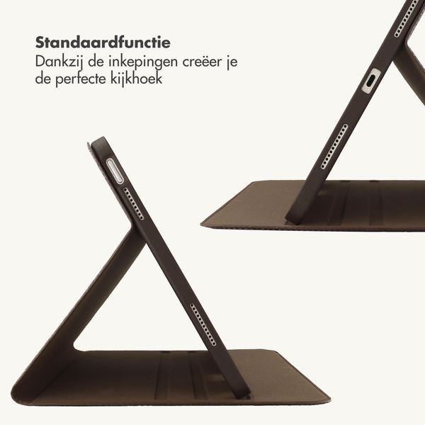 Selencia Croco bookcase Apple iPad 11 (2025) 11 inch A16 / iPad 10 (2022) 10.9 inch - Choco Brown