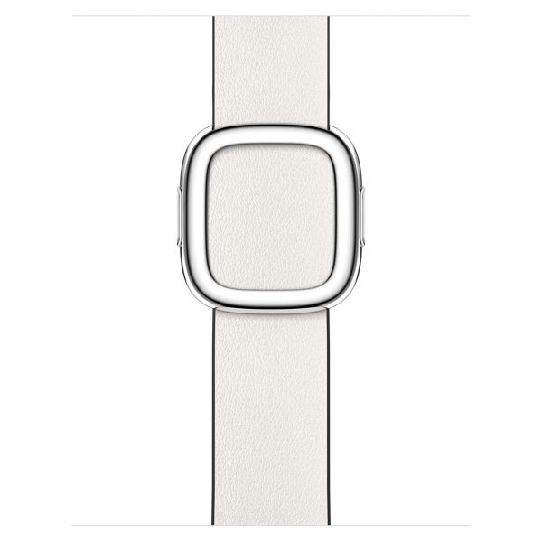 Apple Leather Band Modern Buckle Apple Watch Series 1 t/m 9 / SE (38/40/41 mm) | Series 10 (42 mm) - Maat L - Chalk