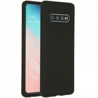 Accezz Liquid Silicone Backcover Samsung Galaxy S10 - Zwart