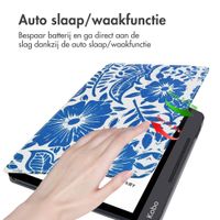 imoshion Design Slim Hard Case Sleepcover met stand Kobo Libra H2O - Flower Tile