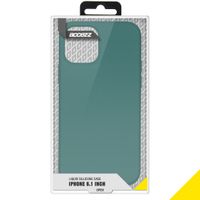 Accezz Liquid Silicone Backcover Apple iPhone 12 (Pro) - Donkergroen