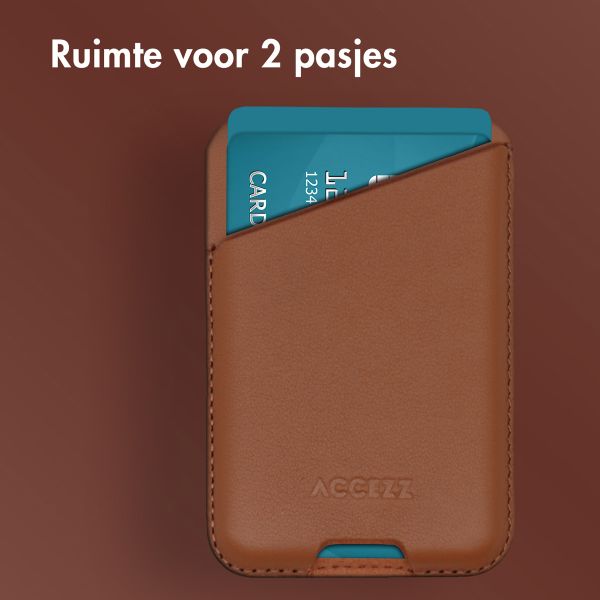 Accezz Leren Kaarthouder - Geschikt voor MagSafe en Qi2 - Sienna Brown