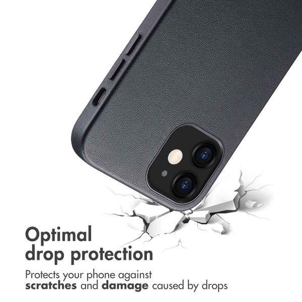 Accezz Leather Back Cover with MagSafe Apple iPhone 12 (Pro) - Onyx Black