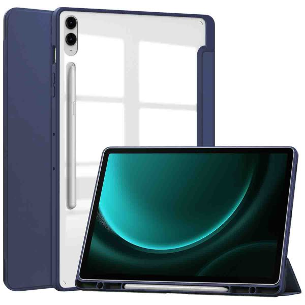 imoshion Trifold Hardcase Bookcase Samsung Tab S10 Plus / Tab S9 FE Plus / Tab S9 Plus 12.4 inch - Donkerblauw