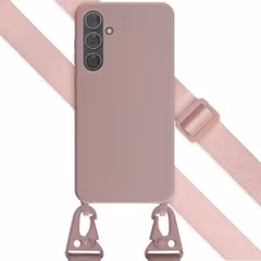 Selencia Siliconen hoesje met afneembaar koord Samsung Galaxy A35 - Sand Pink