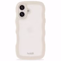 Holdit Wavy Case Apple iPhone 16 - Transparent / Light Beige