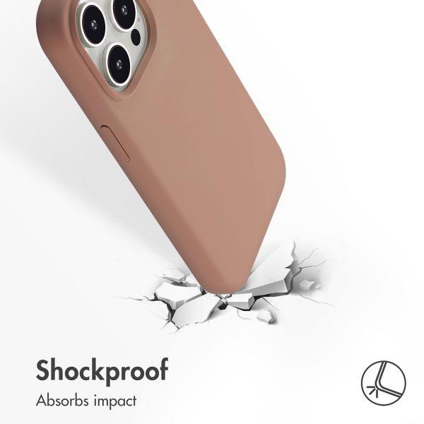 Accezz Liquid Silicone Back Cover with MagSafe Apple iPhone 15 Pro Max - Light brown