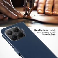 Selencia Echt Leren Bookcase Xiaomi 15T Pro - Donkerblauw