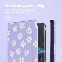 imoshion Design Slim Hard Case Sleepcover met stand Kobo Libra Colour - Flowers Distance