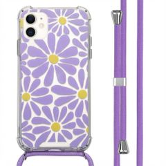 imoshion Design hoesje met koord Apple iPhone 11 - Tropical Violet Flowers Connect