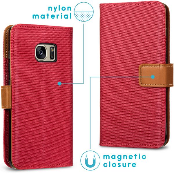 imoshion Luxe Canvas Bookcase Samsung Galaxy S7 - Rood