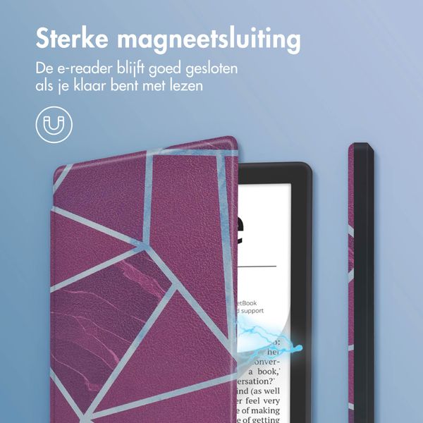 imoshion Design Slim Hard Case Bookcase Pocketbook Verse / Verse Pro / Verse Pro Color / Vivlio Light / Light HD - Bordeaux Graphic