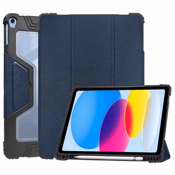 Accezz Rugged Trifold Bookcase Apple iPad 11 (2025) 11 inch A16 / iPad 10 (2022) 10.9 inch - Donkerblauw