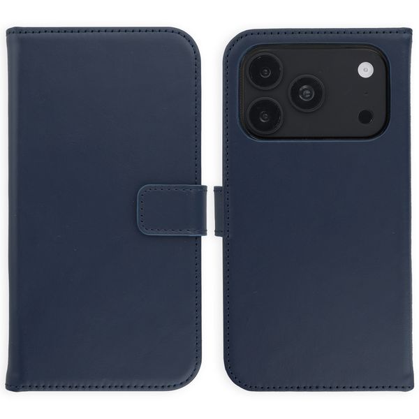 Selencia Echt Leren Bookcase Apple iPhone 18 Pro Max / 17 Pro Max - Blauw