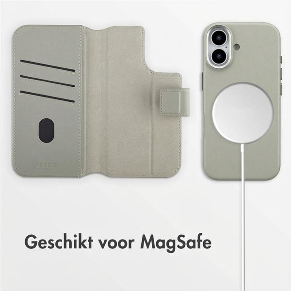 Accezz Leather Bookcase 2-in-1 met MagSafe Apple iPhone 17 - Light Grey