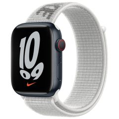 Apple Nike Sport Loop Band Apple Watch Series 1 t/m 9 / SE (38/40/41 mm) | Series 10 / 11 (42 mm) - Black And White
