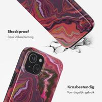 Selencia Vivid Tough Backcover met MagSafe iPhone 15 - Marble Purple