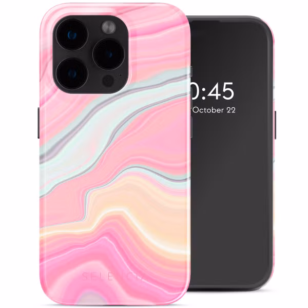 Selencia Vivid Tough Backcover met MagSafe Apple iPhone 15 Pro - Pastel Lipstick Marble