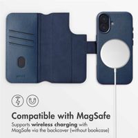 Accezz 2-in-1 Leather Bookcase with MagSafe Apple iPhone 16 - Nightfall Blue