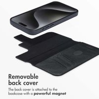 Accezz 2-in-1 Leather Bookcase with MagSafe Apple iPhone 15 Pro Max - Onyx Black