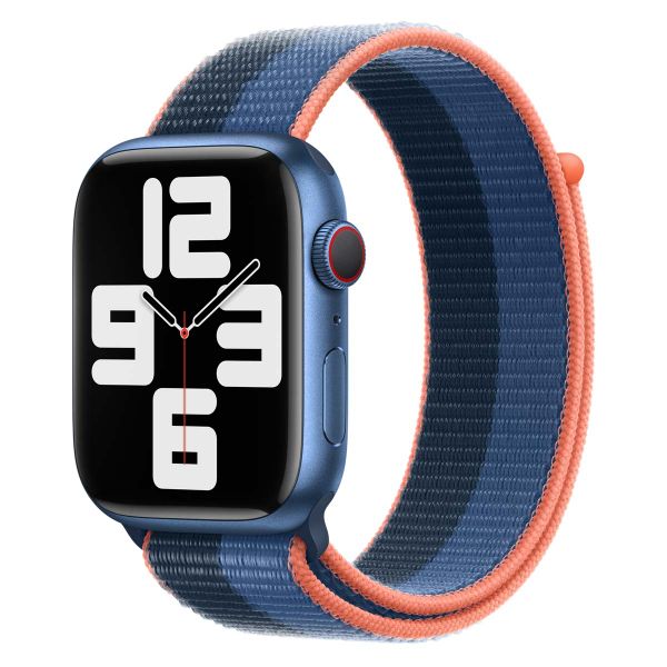 Apple Sport Loop Band Apple Watch Series 1 t/m 10 / SE / Ultra (2) (44/45/46/49 mm) - Blue Jay/Abyss Blue