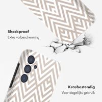 Selencia Vivid Tough Backcover Samsung Galaxy A35 - Beige Zigzag