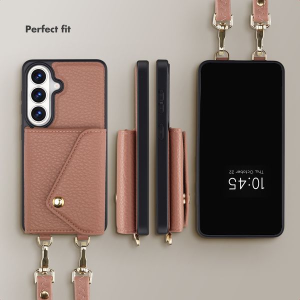 Selencia Sera Phone Case with Cord and Envelope Card Holder Samsung Galaxy S26 - Old Pink
