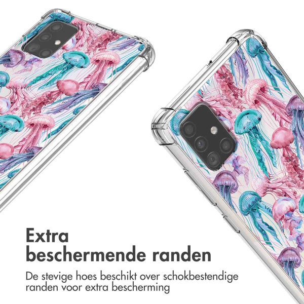 imoshion Design hoesje met koord Samsung Galaxy A51 - Jellyfish Watercolor