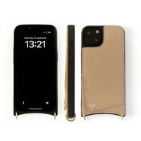 Dutchies Backcover met pashouder Apple iPhone 14 Pro - Telefoonkoord niet inbegrepen - Beige