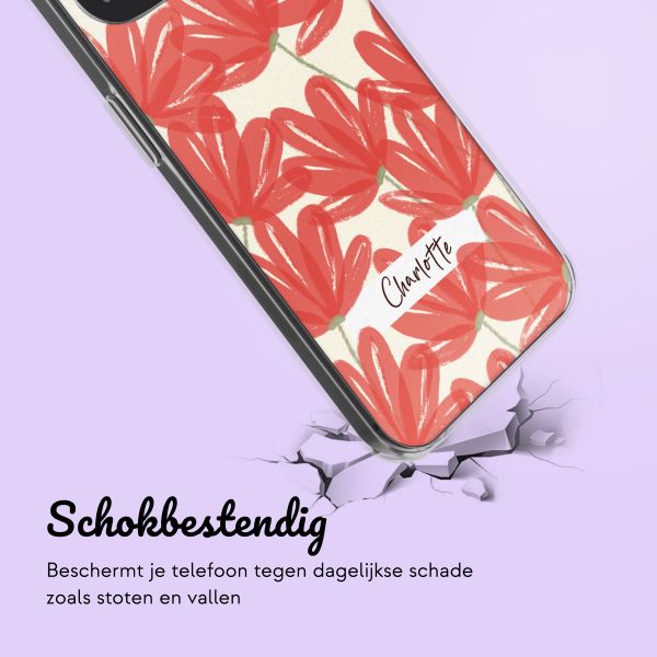 Gepersonaliseerd hoesje met bloemen iPhone 13 - Transparant