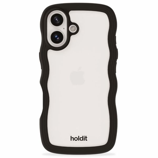 Holdit Wavy Case iPhone 16 Plus - Black / Transparent