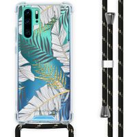 imoshion Design hoesje met koord Huawei P30 Pro - Bladeren - Zwart / Goud