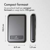 imoshion MagSafe Powerbank met standaard + Accezz Ultra Slim GaN Oplader + Accezz USB-C naar USB-C kabel - 1 meter - Zwart