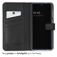 Selencia Echt Leren Bookcase Samsung Galaxy A14 (5G/4G) - Zwart