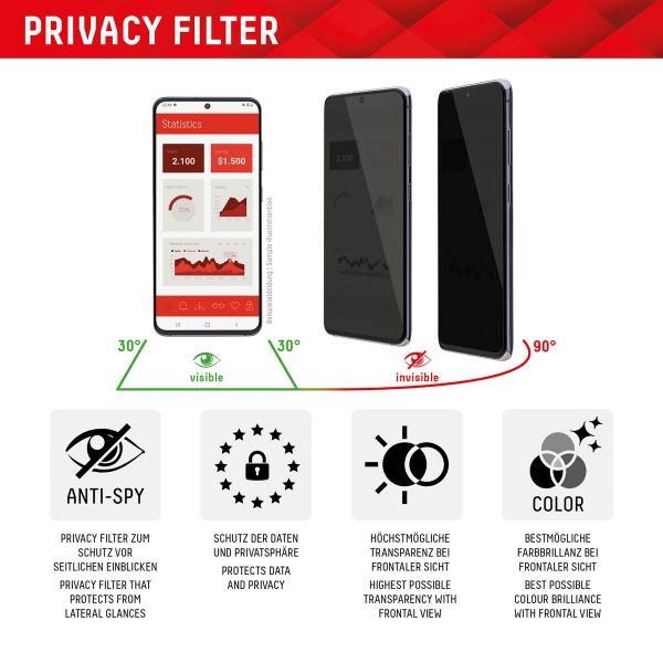 Displex Screenprotector Privacy Glass Full Cover Samsung Galaxy S24 / S25